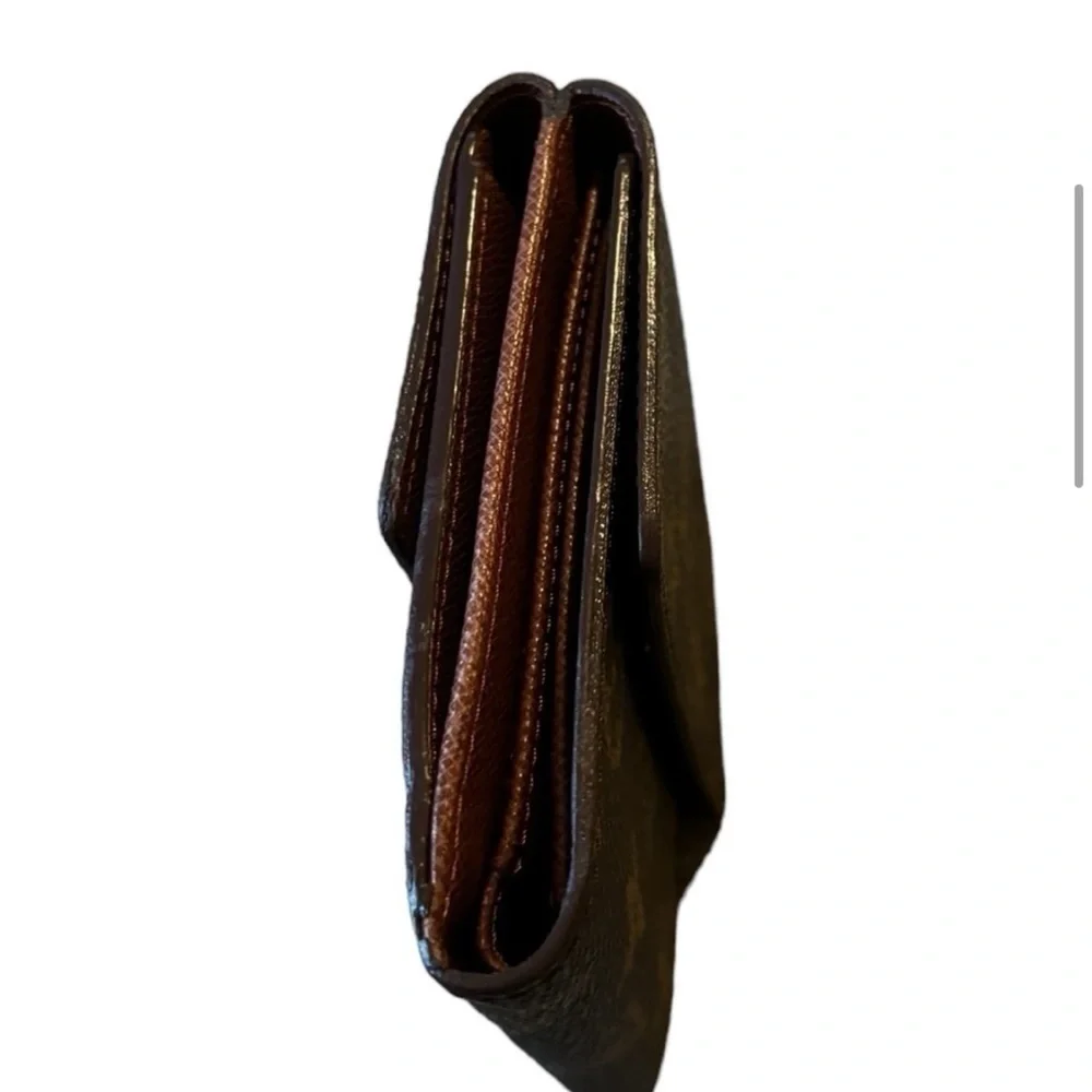 Louis Vuitton vintage bifold wallet snaps brown logo/gold hardware - Picture 6 of 13